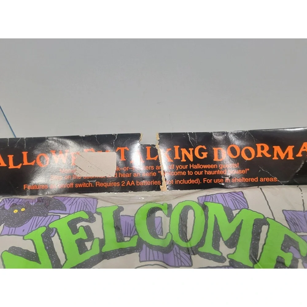 Welcome Halloween Gibson Greetings Vtg 994‎ Talking Doormat Trick Or Treat New